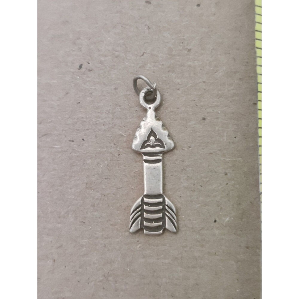 925 Sterling Silver Native American Arrow Charm Pendant Signed